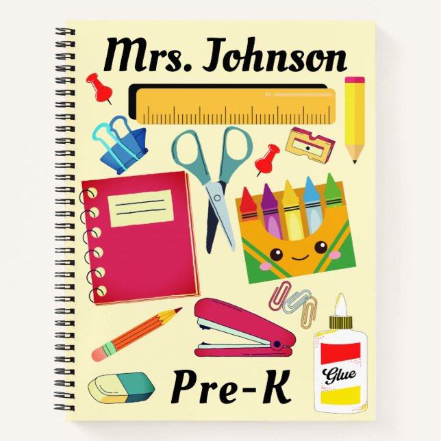 Pre-K Teacher's School Supplies Notebook (Front)