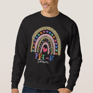 Pre K Team Leopard Rainbow Back To School Sweatshirt