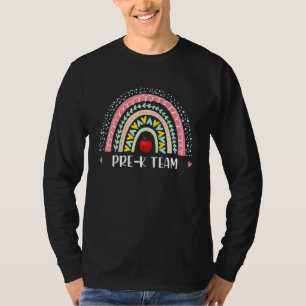 Pre K Team Teacher Student Back To School Rainbow T-Shirt