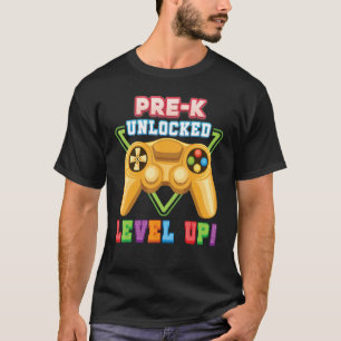 Pre K Unlocked Level Up Gamer Kid Student Teacher  T-Shirt