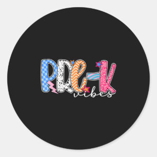 Pre-k Vibes Pre-k Team Retro Back To School Classic Round Sticker
