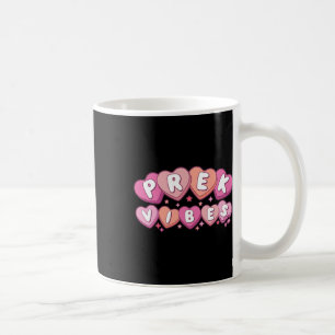Pre K Vibes Prek Teacher Kid Retro Valentine Day C Coffee Mug