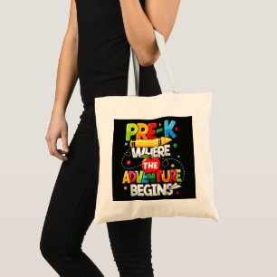Pre-K Where The Adventure Begins Back to School Tote Bag