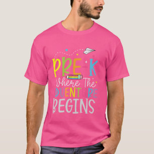 Pre-k Where The Adventure Begins First Day of Prek T-Shirt