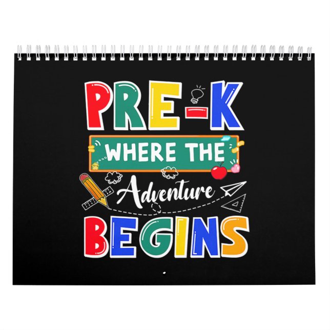Pre-K Where The Adventure Begins Funny School Calendar (Cover)