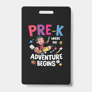 Pre Kindergarten Adventure Begins ID Badge
