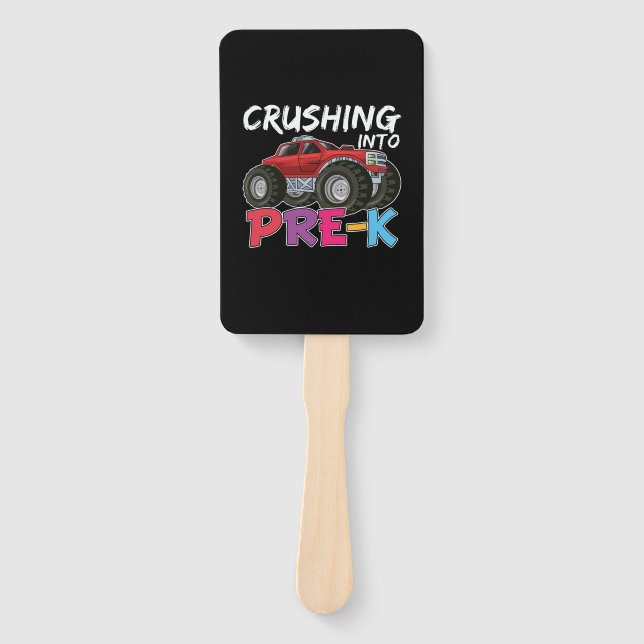 Pre Kindergarten Crushing Into Pre Kindergarten Hand Fan (Front)