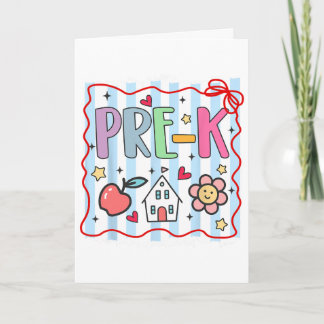 Pre Kindergarten Pre-k Teacher Girl Boy First Day  Card