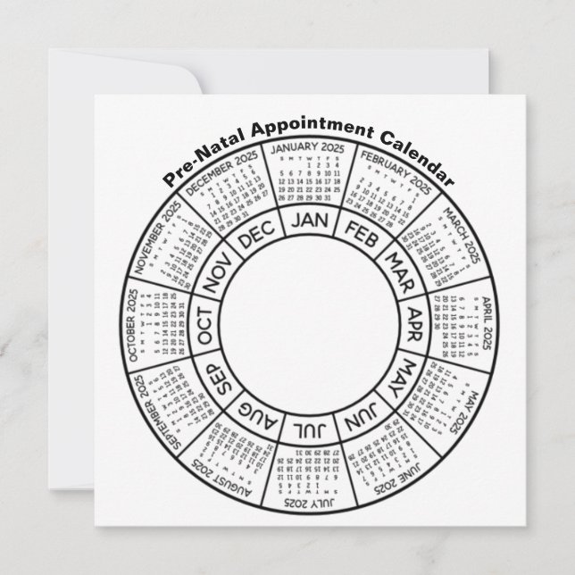 Pre-Natal Appointment Calendar Postcard (Front)