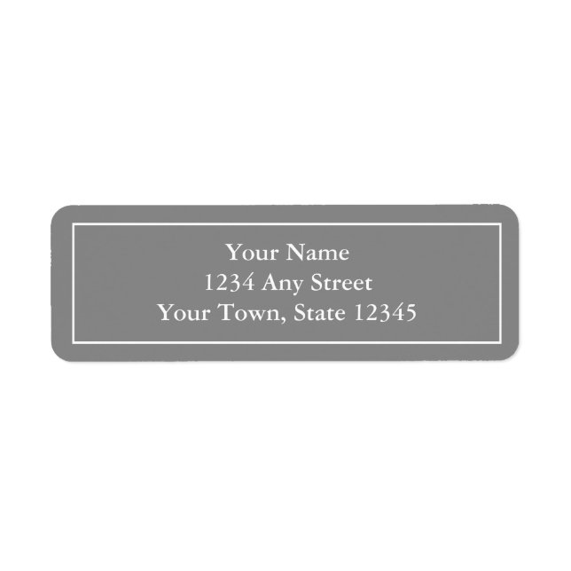 Pre-printed Grey Return Address Label Stickers (Front)
