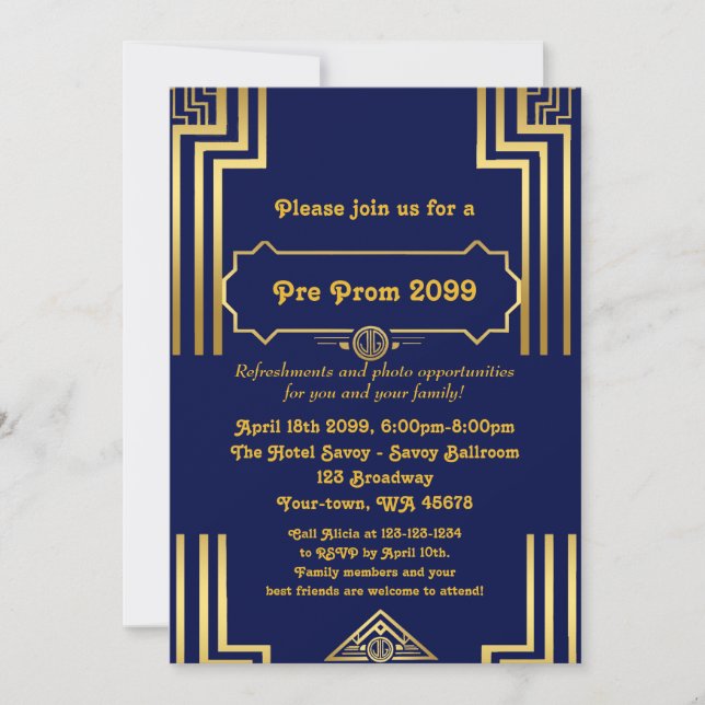 Pre-Prom invitation, Pre Prom, Quinceanera,Sixteen Invitation (Front)