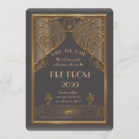 Pre Prom Junior, Great Gatsby, Gold, grey B