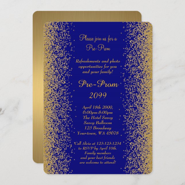 Pre Prom, Pre-Prom, Quinceanera, Sweet-sixteen, Invitation (Front/Back)