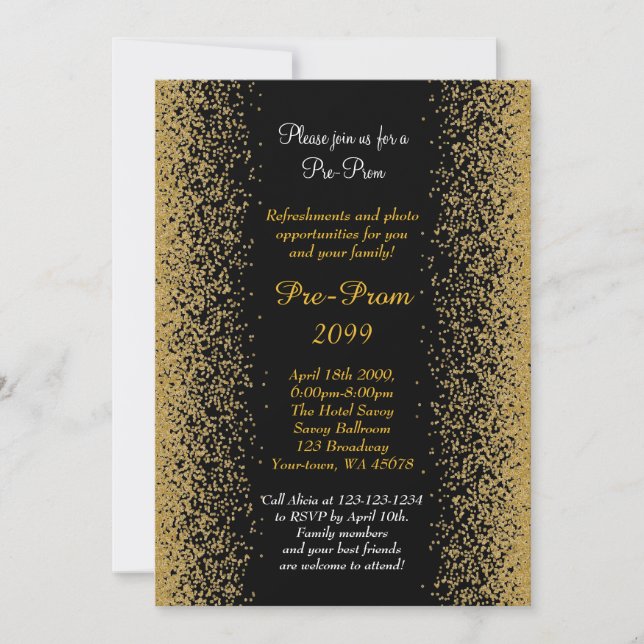 Pre Prom, Pre-Prom, Quinceanera, Sweet-sixteen, Invitation (Front)