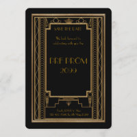 Pre PromJunior, Great Gatsby, Gold, black