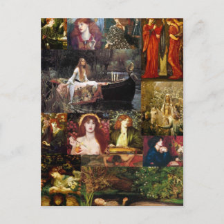 Pre-Raphaelite Collage Postcard