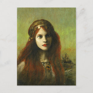 Pre-Raphaelite Girl Vintage  Postcard