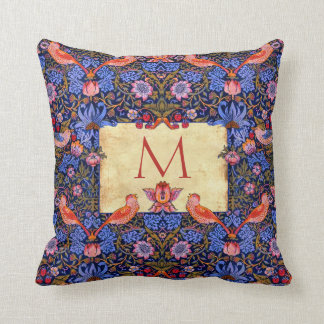 Pre Raphaelite Wm. Morris CUSTOMIZABLE MONOGRAM Cushion