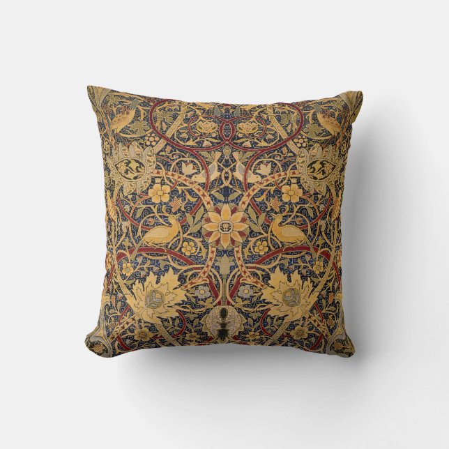 Pre Raphaelite Wm. Morris CUSTOMIZABLE MONOGRAM Cushion (Front)