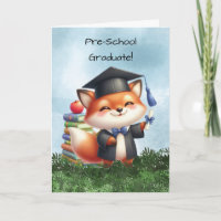 Pre-School Graduation Boy Fox Congratulations