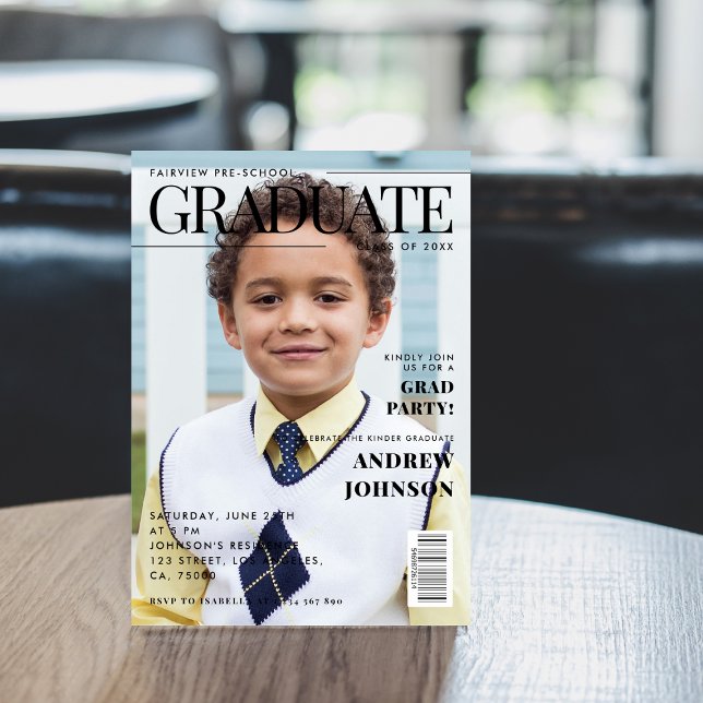 Pre-School Kindergarten Graduation Magazine Cover Invitation (Creator Uploaded)