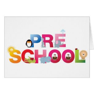pre school word in fun letters