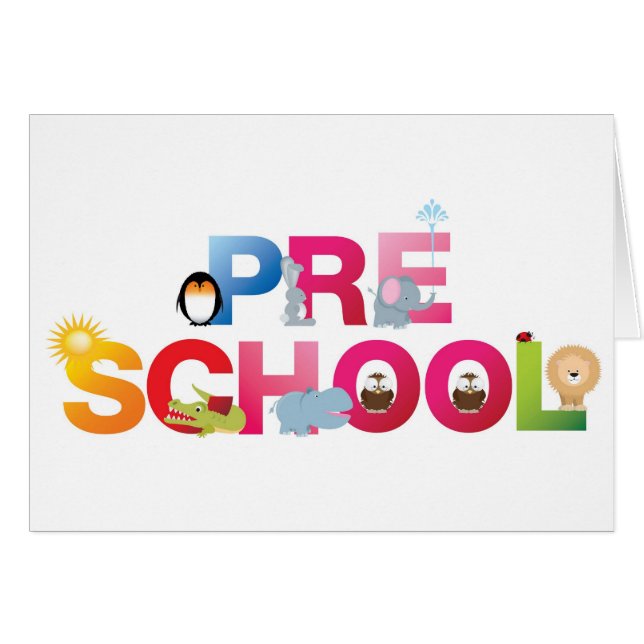 pre school word in fun letters (Front Horizontal)
