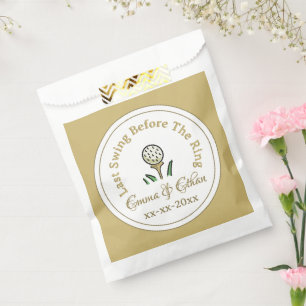Pre-Wedding Golfing Party Weekend White Gold Favour Bags