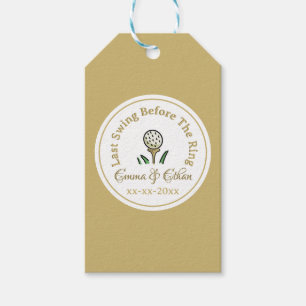 Pre-Wedding Golfing Party Weekend White Gold Gift Tags