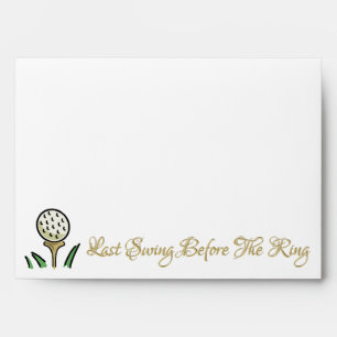 Pre-Wedding Golfing Party White Gold Last Swing Envelope
