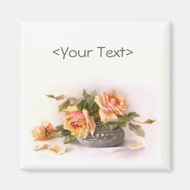 Preach Rose Still Life Magnet (Front)