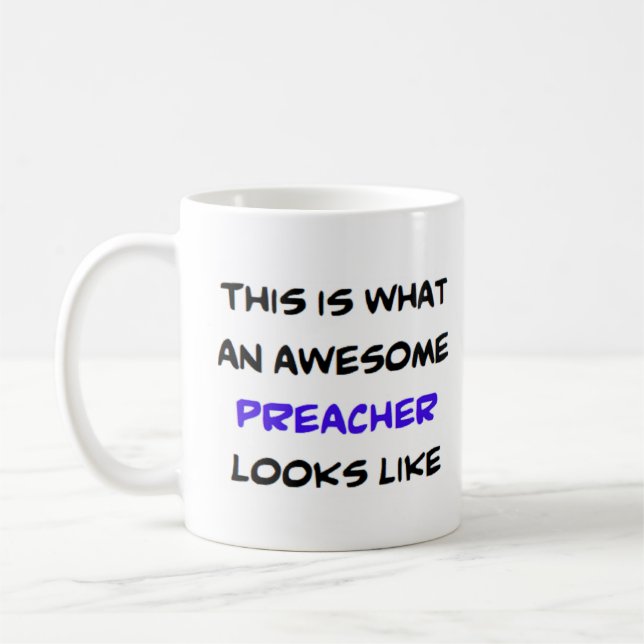 preacher, awesome coffee mug (Left)