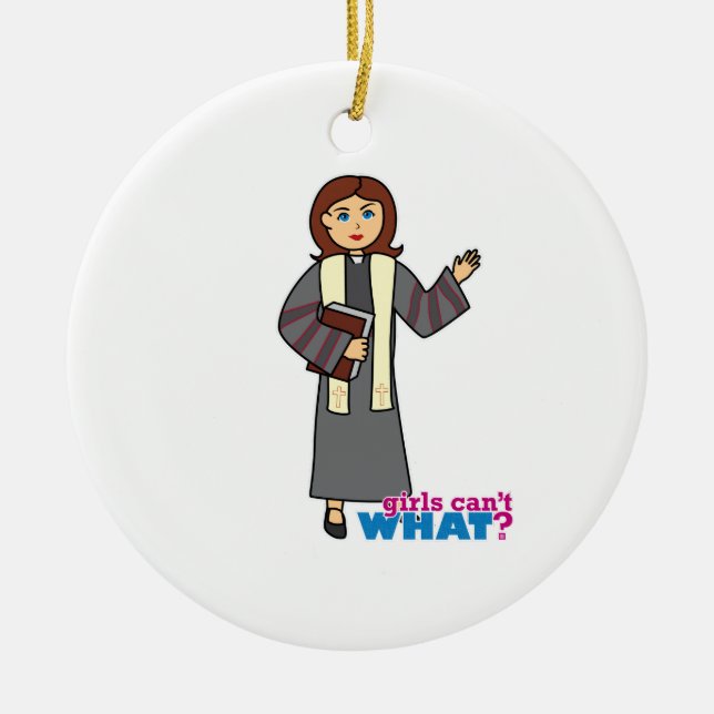 Preacher Girl Ceramic Tree Decoration (Front)