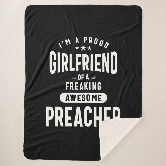 Preacher Job Title Tee Gift Mens Womens Sherpa Blanket (Front)