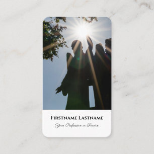 Preacher mortician spiritual healer angel statue business card