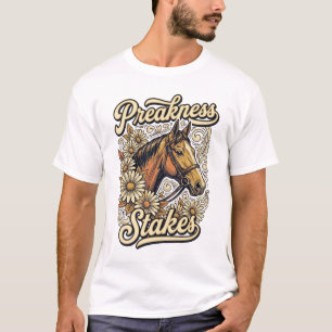 Preakness Stakes Vintage Horse Floral Race Design T-Shirt