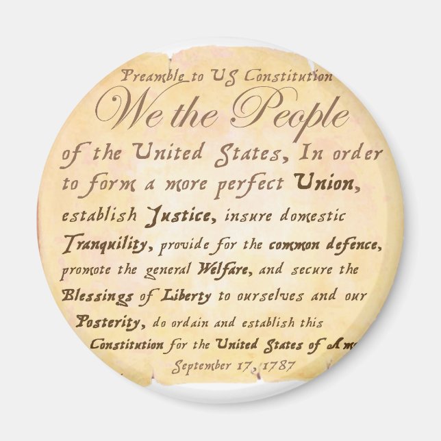 Preamble to Constitution H Magnet (Front)