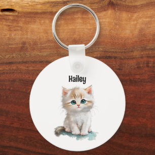 Precioius Kitten with Blue Eyes Keychain