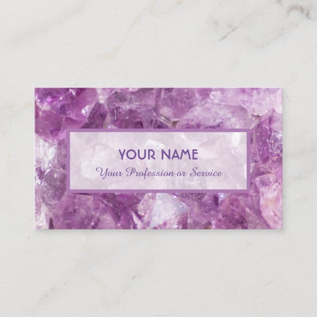 Precious amethyst gem business card (Front)