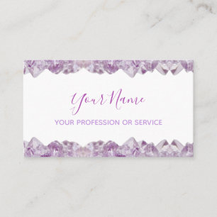 Precious amethyst gem jewelers jewelry business card
