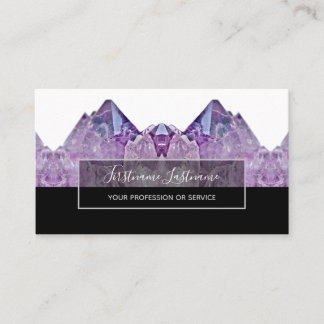 Precious amethyst gem luxury crystal jewellery business card