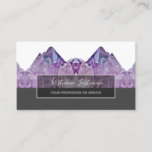 Precious amethyst gem luxury crystal jewellery business card