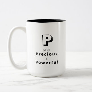 Precious and Powerful P - Personalised Luxury Two-Tone Coffee Mug