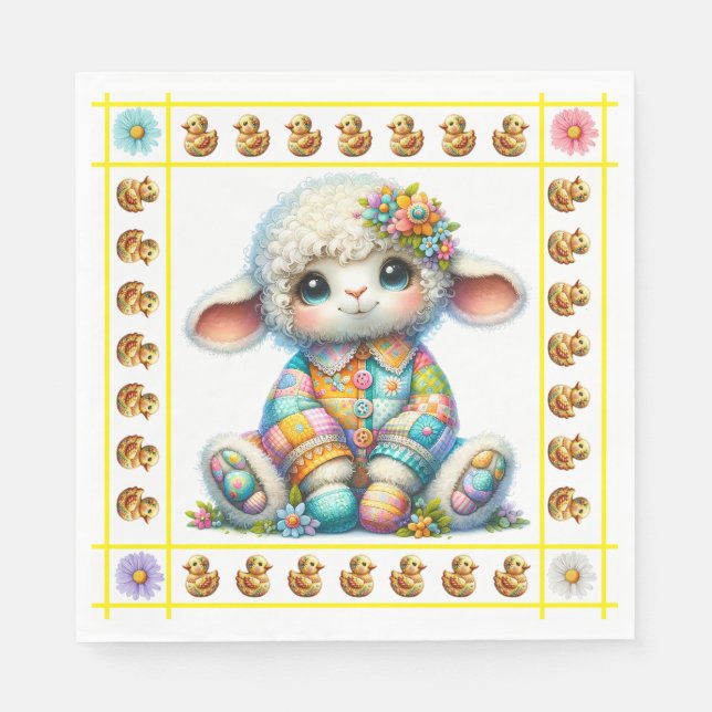 Precious Baby Animals Theme - Invitation Napkin (Front)