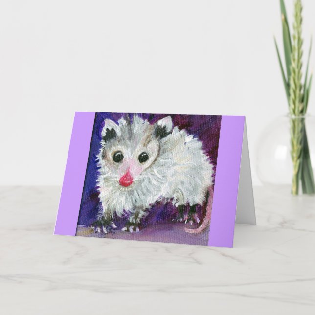 Precious Baby Purple Possum Card (Front)