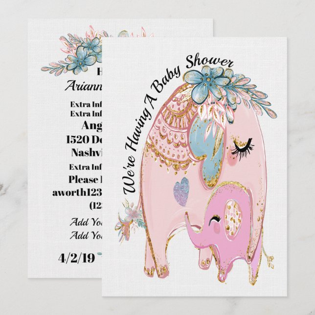 Precious Baby Shower Invitation (Front/Back)