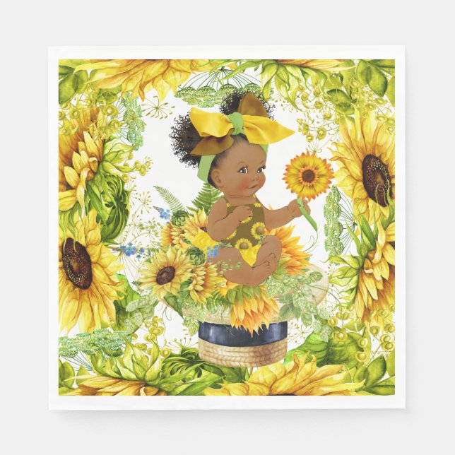 Precious Baby Sunflower Party Goods Napkin (Front)