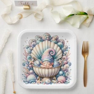 Precious Baby Theme - Invitation Paper Plates