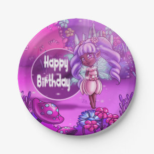 Precious Birthday Paper Plates 7", Fairy