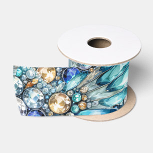 Precious Bling Birds Theme Invitation Satin Ribbon